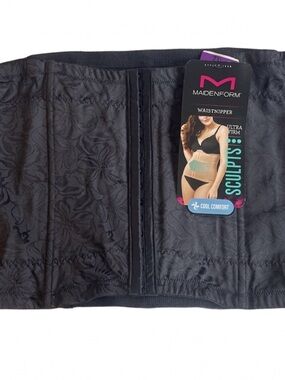 NWT MAIDENFORM WOMEN’S SHAPEWEAR EXTRA FIRM SHAPING WAIST TRAINER BLACK SIZE XXL